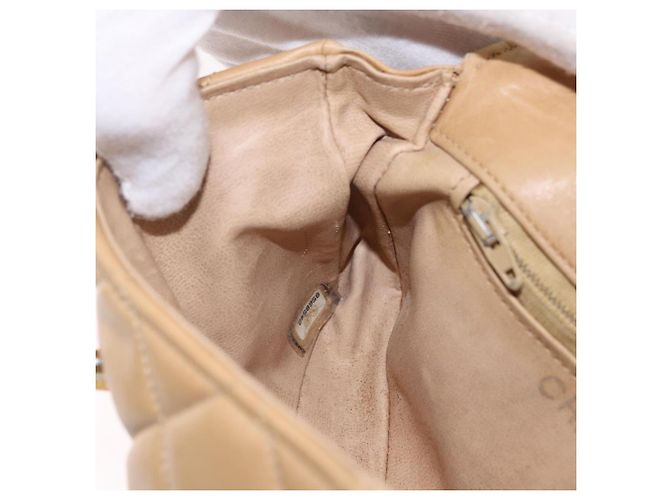 CHANEL Marsupio Matelasse in pelle di agnello Beige Oro CC Auth bs36144 D'oro - vista 20