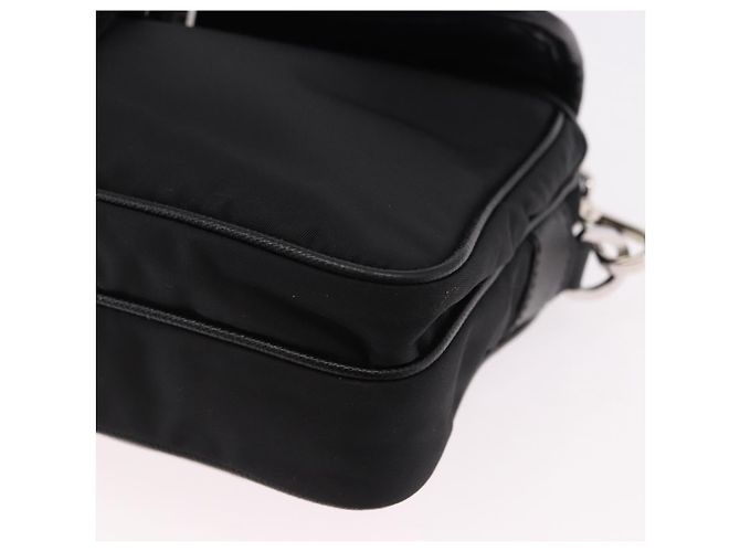 Borsa a Spalla PRADA Nylon Nero Argento Auth SW2639M - vista 14