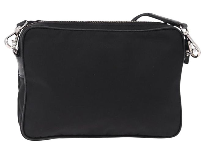 Borsa a Spalla PRADA Nylon Nero Argento Auth SW2639M - vista 2