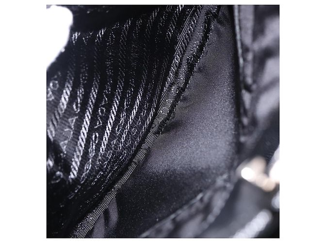 Borsa a Spalla PRADA Nylon Nero Argento Auth SW2639M - vista 23