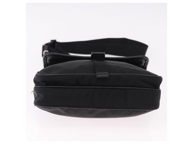 Borsa a Spalla PRADA Nylon Nero Argento Auth SW2639M - vista 5