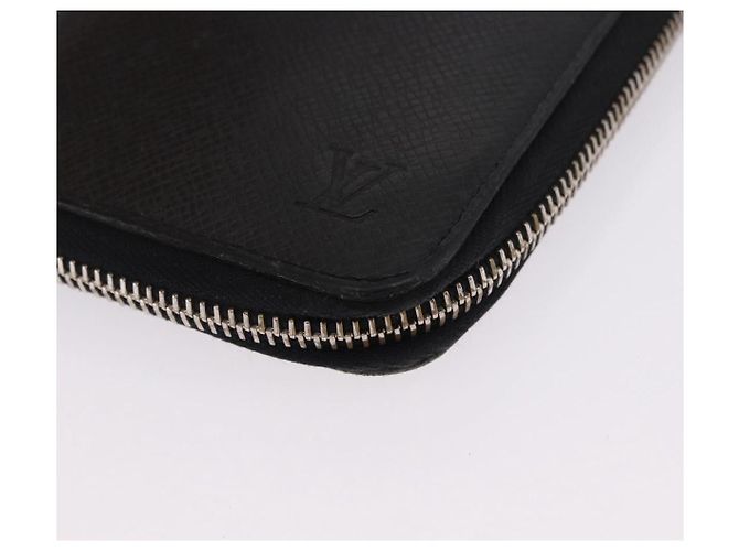 LOUIS VUITTON Taiga Zippy Wallet Cartera Vertical Ardoise M32822 LV Auth BA14417 Gris - vista 14