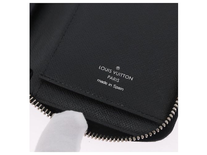 LOUIS VUITTON Taiga Zippy Wallet Cartera Vertical Ardoise M32822 LV Auth BA14417 Gris - vista 17