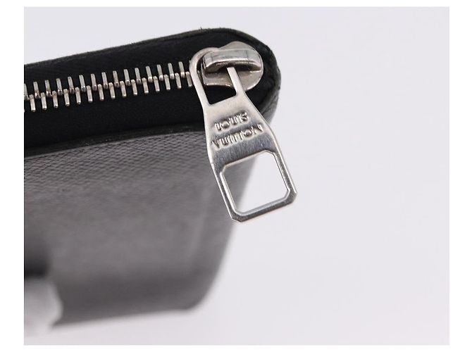 LOUIS VUITTON Taiga Zippy Wallet Cartera Vertical Ardoise M32822 LV Auth BA14417 Gris - vista 8