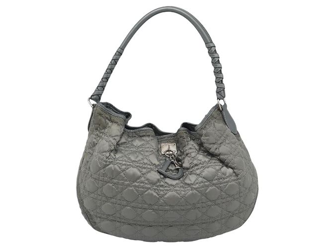 Borsa a tracolla Christian Dior Canage Nylon Grigio Argento Auth ep15322 Marrone - vista 13