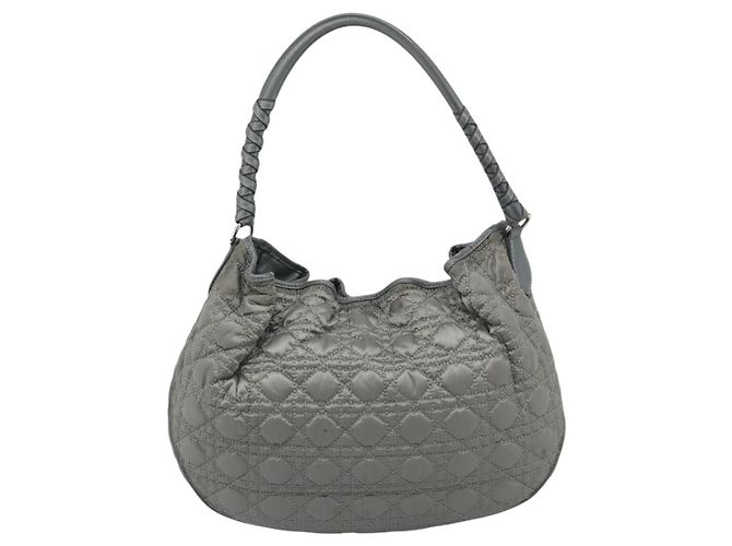 Borsa a tracolla Christian Dior Canage Nylon Grigio Argento Auth ep15322 Marrone - vista 2