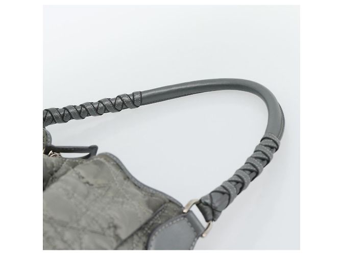 Borsa a tracolla Christian Dior Canage Nylon Grigio Argento Auth ep15322 Marrone - vista 8