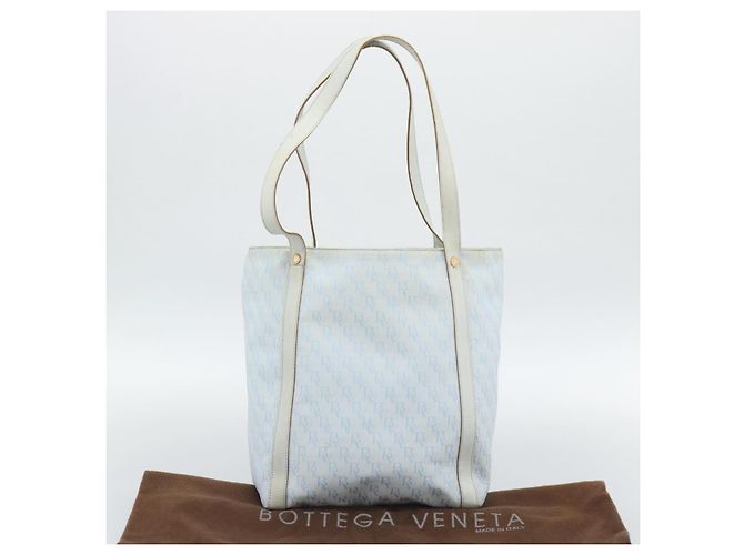 BOTTEGA VENETA Tote Bag Canvas Hellblau Gold Auth bs36249 Golden - Ansicht 12
