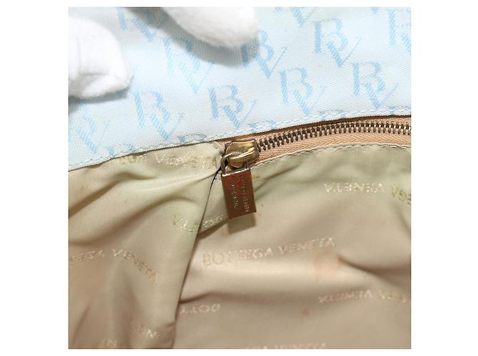 BOTTEGA VENETA Tote Bag Canvas Hellblau Gold Auth bs36249 Golden - Ansicht 23