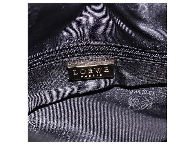 LOEWE Anagram Clutch Bag Canvas Schwarz Gold Auth bs36077V Golden - Ansicht 17
