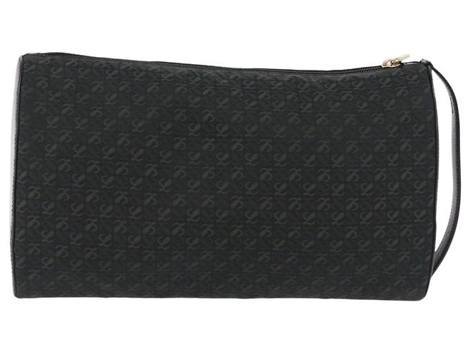 LOEWE Anagram Clutch Bag Canvas Schwarz Gold Auth bs36077V Golden - Ansicht 2