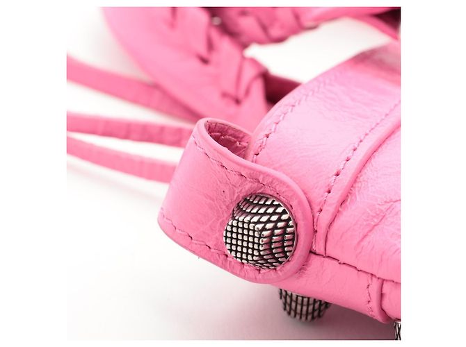 Balenciaga Borsa a tracolla Le Cagole Mini in pelle di agnello rosa - vista 14