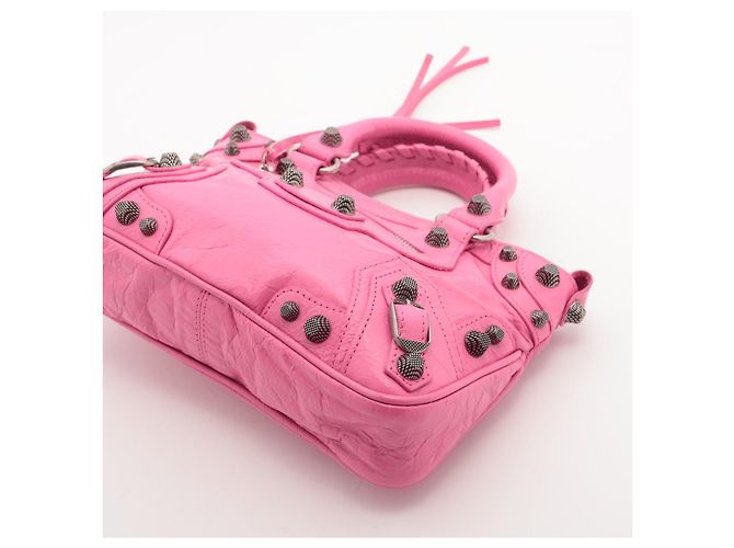 Balenciaga Borsa a tracolla Le Cagole Mini in pelle di agnello rosa - vista 3