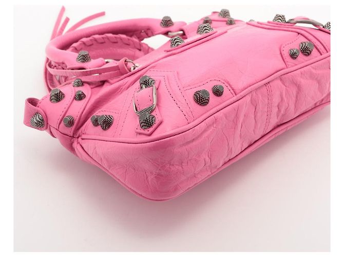 Balenciaga Borsa a tracolla Le Cagole Mini in pelle di agnello rosa - vista 4