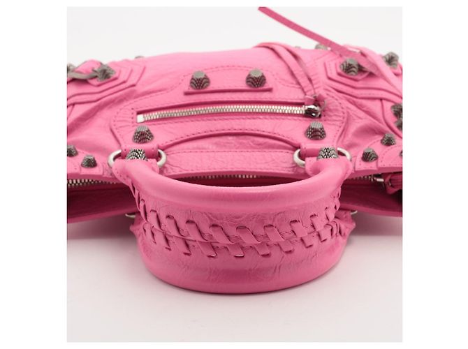 Balenciaga Borsa a tracolla Le Cagole Mini in pelle di agnello rosa - vista 5