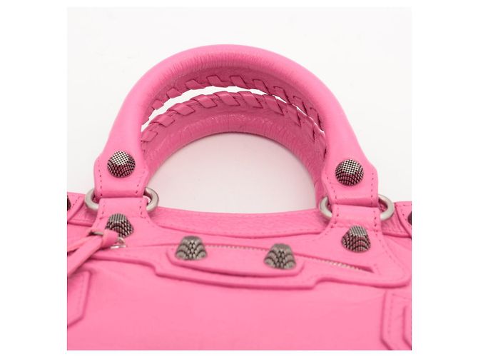 Balenciaga Borsa a tracolla Le Cagole Mini in pelle di agnello rosa - vista 6