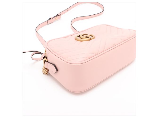 Gucci Borsa Camera GG Marmont Small in pelle trapuntata rosa - vista 4