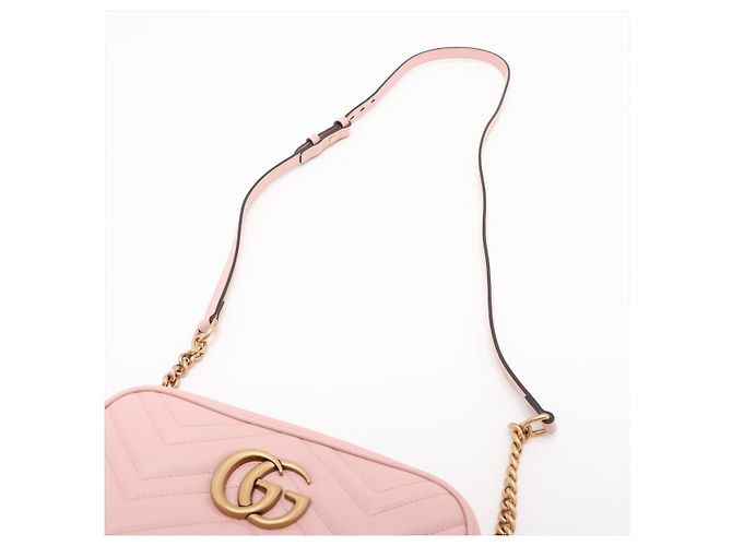 Gucci Borsa Camera GG Marmont Small in pelle trapuntata rosa - vista 5