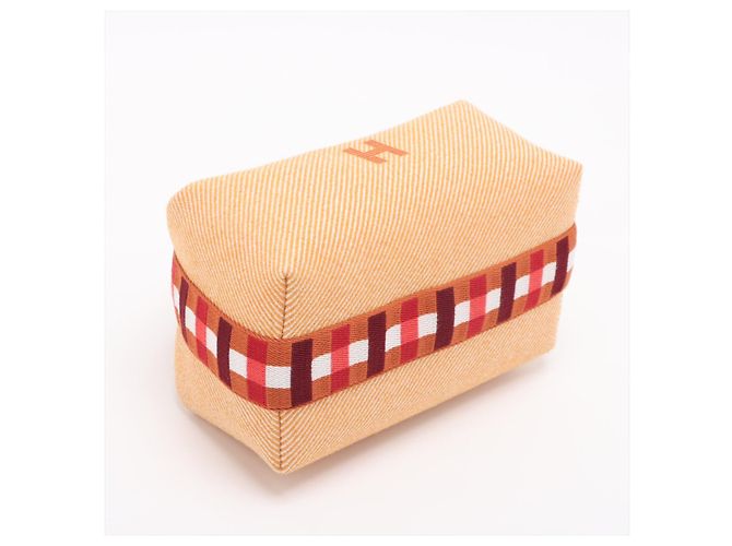 Hermès Beauty Case Bride PM Wool Beauty Case Orange Arancione - Ansicht 4