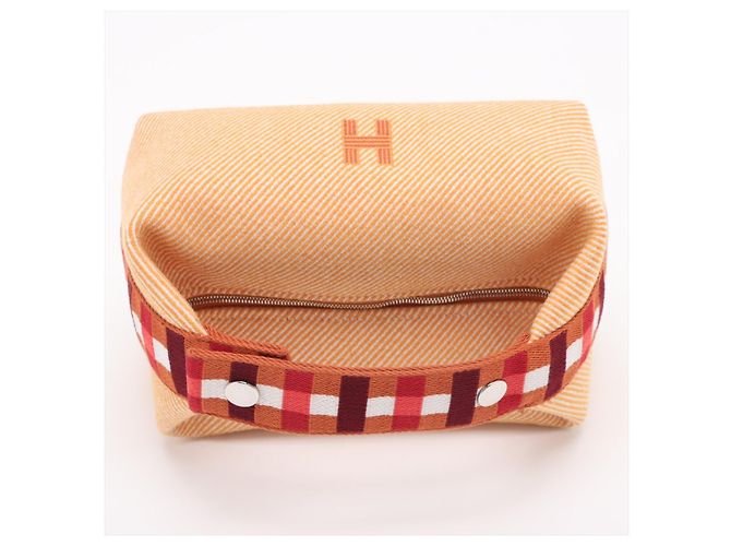 Hermès Beauty Case Bride PM Wool Beauty Case Orange Arancione - Ansicht 5
