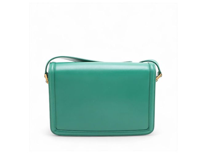 Saint Laurent Solferino Medium Leather Flap Crossbody Green Verde - vista 2