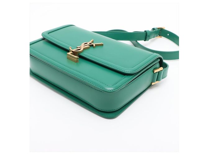 Saint Laurent Solferino Medium Leather Flap Crossbody Green Verde - vista 3