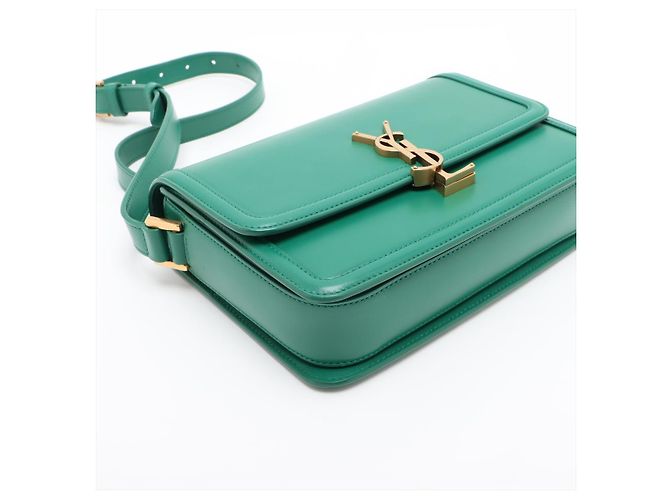 Saint Laurent Solferino Medium Leather Flap Crossbody Green Verde - vista 4