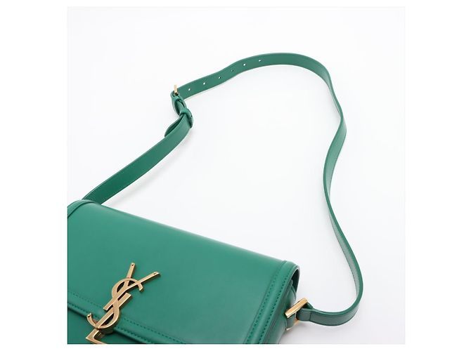 Saint Laurent Solferino Medium Leather Flap Crossbody Green Verde - vista 5