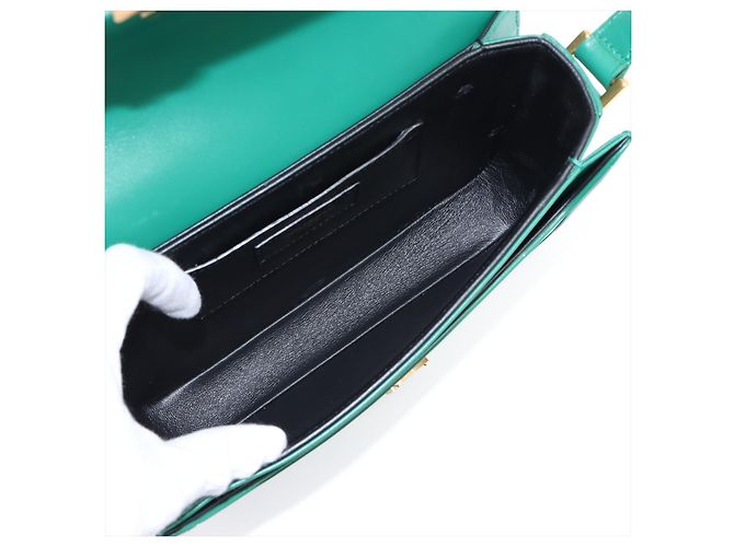 Saint Laurent Solferino Medium Leather Flap Crossbody Green Verde - vista 6
