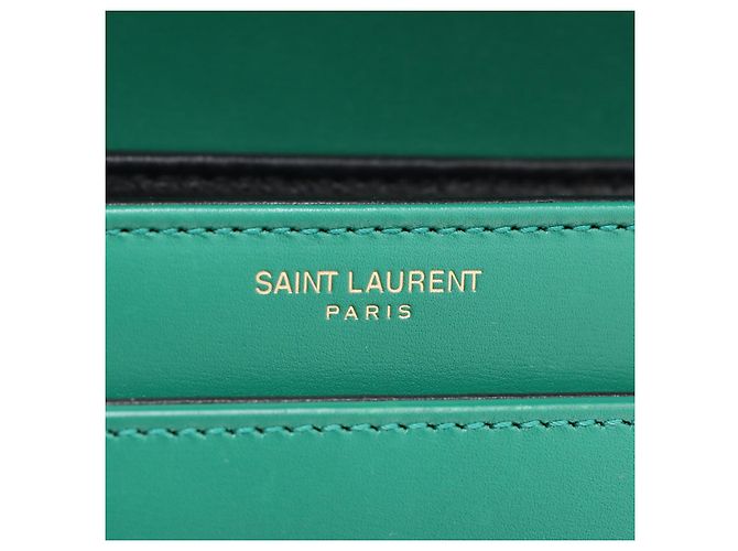 Saint Laurent Solferino Medium Leather Flap Crossbody Green Verde - vista 9