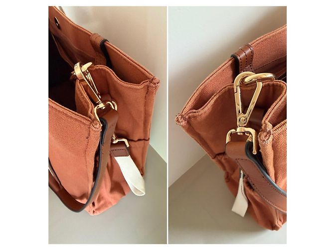Chloé Borsa Tote Woody Diaper in Cotone Biologico Marrone - vista 3