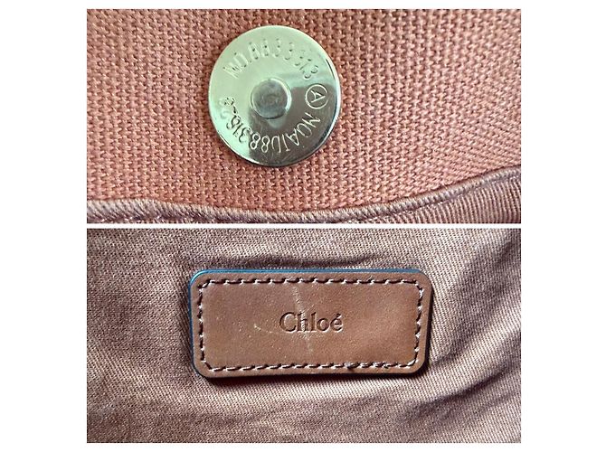 Chloé Borsa Tote Woody Diaper in Cotone Biologico Marrone - vista 5