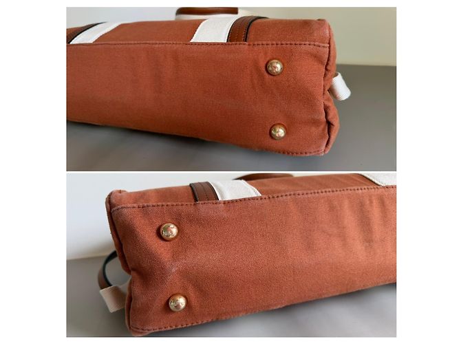 Chloé Borsa Tote Woody Diaper in Cotone Biologico Marrone - vista 6