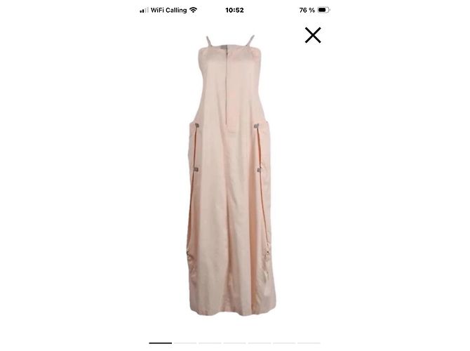 Marithé et François Girbaud langes Baumwollkleid in Blassrosa Pink - Ansicht 2