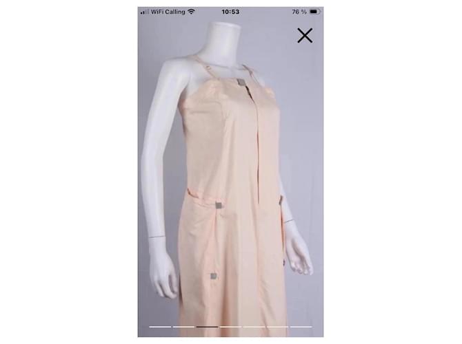Marithé et François Girbaud langes Baumwollkleid in Blassrosa Pink - Ansicht 4