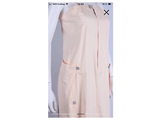 Marithé et François Girbaud langes Baumwollkleid in Blassrosa Pink - Ansicht 5