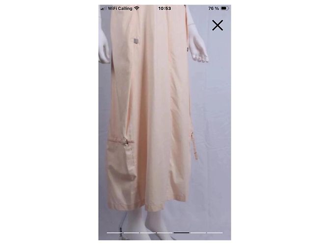 Marithé et François Girbaud langes Baumwollkleid in Blassrosa Pink - Ansicht 7