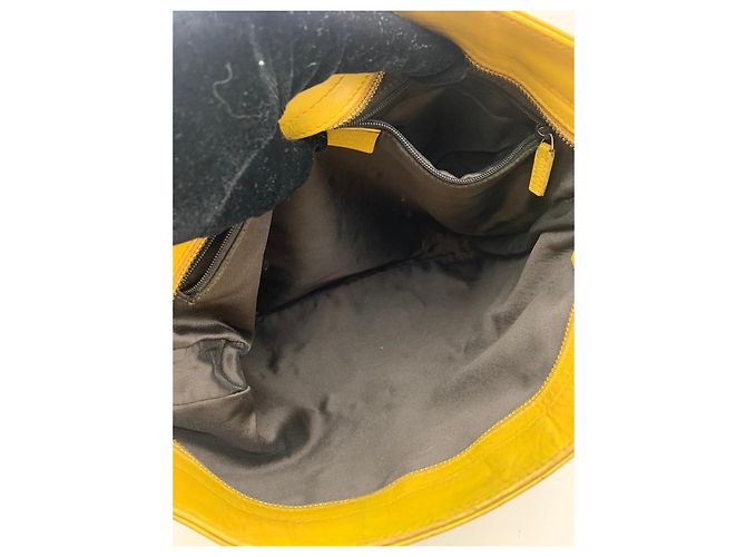 Gucci Borsa a tracolla GG Supreme e pelle gialla Marrone Beige Giallo - vista 11
