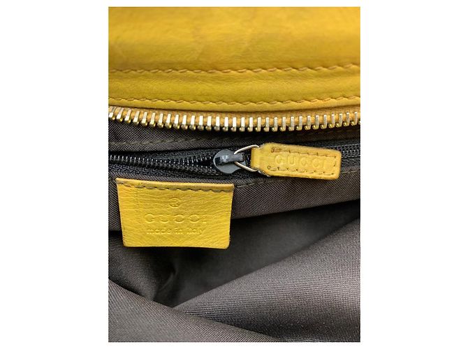 Gucci Borsa a tracolla GG Supreme e pelle gialla Marrone Beige Giallo - vista 12