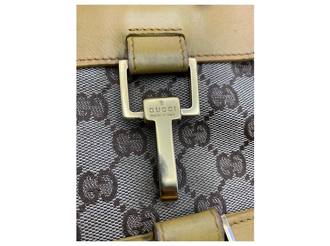 Gucci Borsa a tracolla GG Supreme e pelle gialla Marrone Beige Giallo - vista 15
