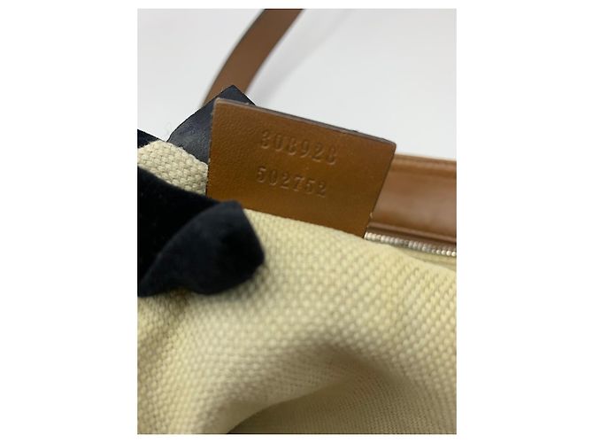 Gucci GG Canvas Web Sherry Line Borsa Tote Marrone Beige - vista 15