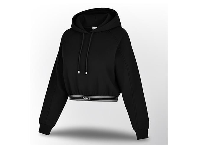 Sudadera corta de algodón Loewe - Negro - vista 9