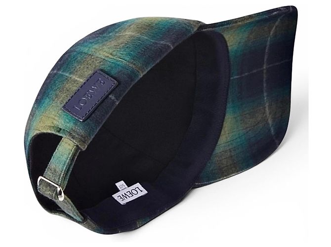 Loewe Checked Wool Baseball Cap Green Dark blue - view 15