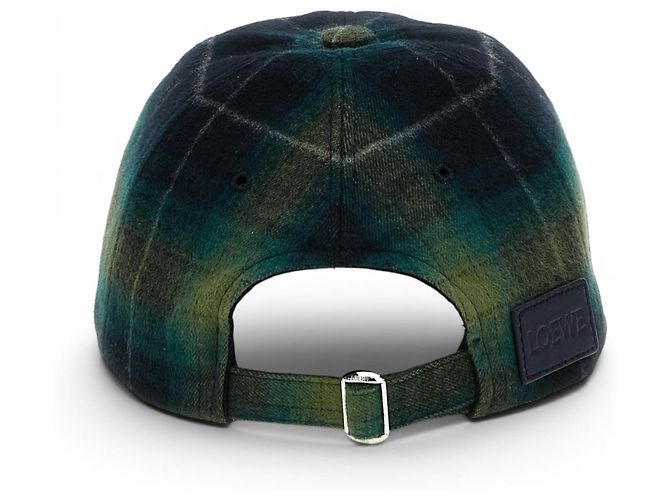 Loewe Checked Wool Baseball Cap Green Dark blue - view 7