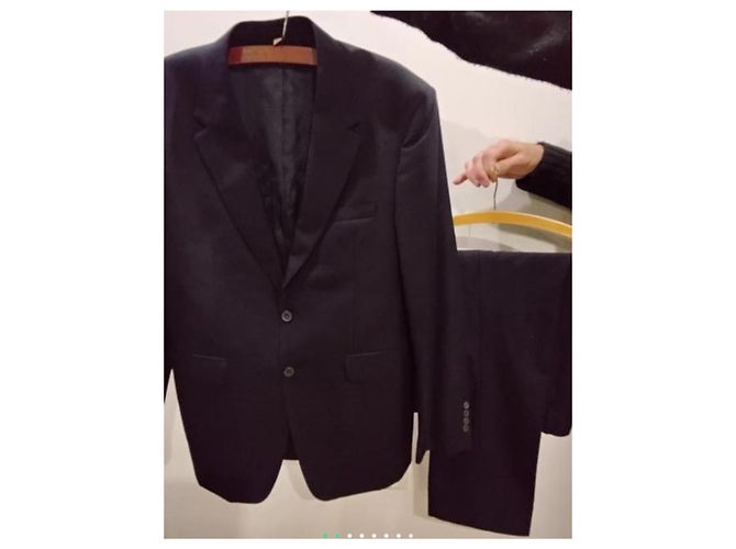 Burberry Terno de lã virgem masculino Preto Azul Azul escuro - vista 2