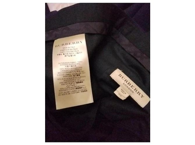 Burberry Terno de lã virgem masculino Preto Azul Azul escuro - vista 5