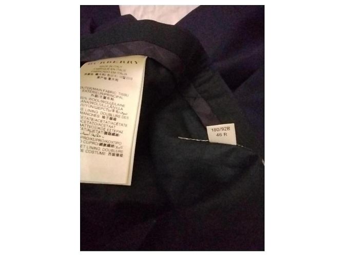 Burberry Terno de lã virgem masculino Preto Azul Azul escuro - vista 6