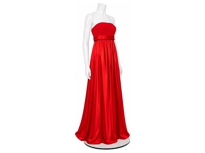 Vera Wang Trägerloses Abendkleid Valentina Rot - Ansicht 2