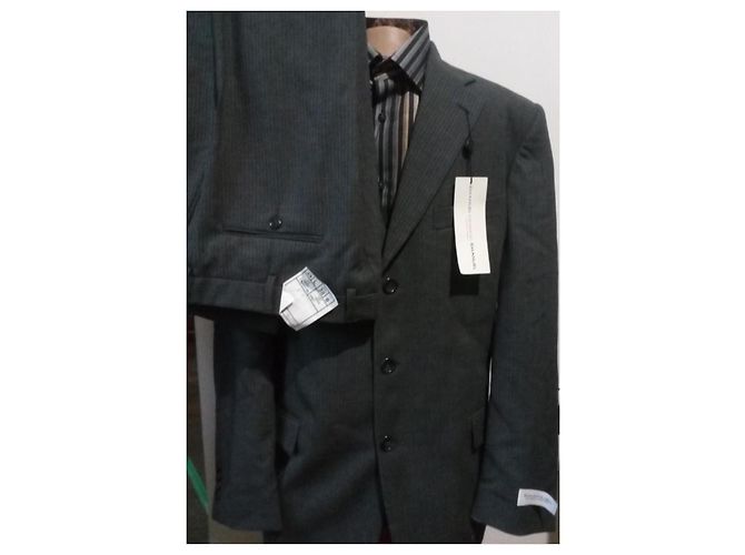 Completo in lana Emanuel Ungaro uomo, grigio antracite gessato - vista 2
