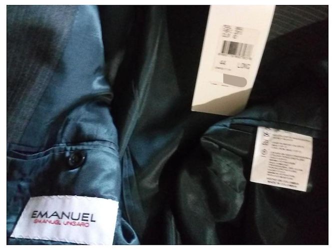 Completo in lana Emanuel Ungaro uomo, grigio antracite gessato - vista 7
